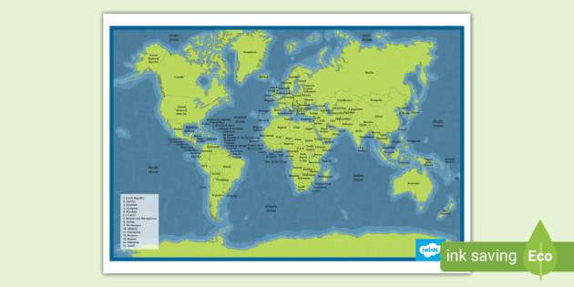 CLASSIC WORLD Puzzle World Map Continents 48 el.