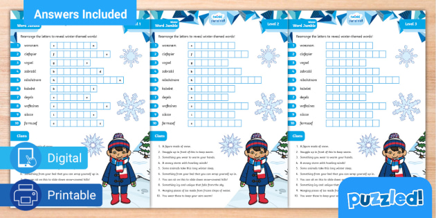 winter-word-puzzle-twinkl-puzzled-kids-word-jumble for Free Printable Jumble Word Puzzles Winter word puzzle - Twinkl Puzzled - kids - word jumble for Free Printable Jumble Word Puzzles
