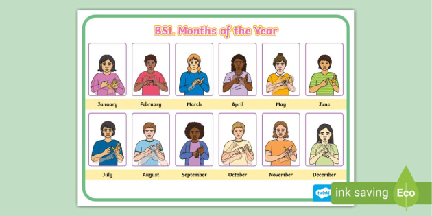 Bsl Months Of The Year Word Mat Teacher Made