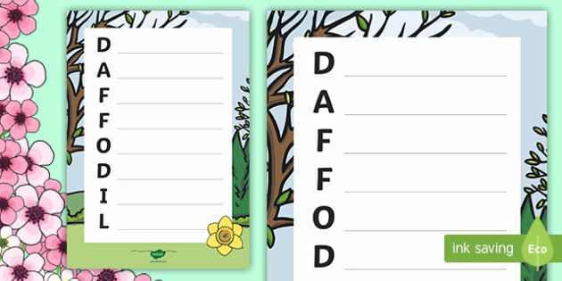 black and white daffodil acrostic poem