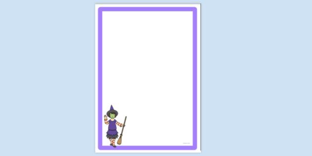 FREE! - Simple Blank Carnival Witch Page Border