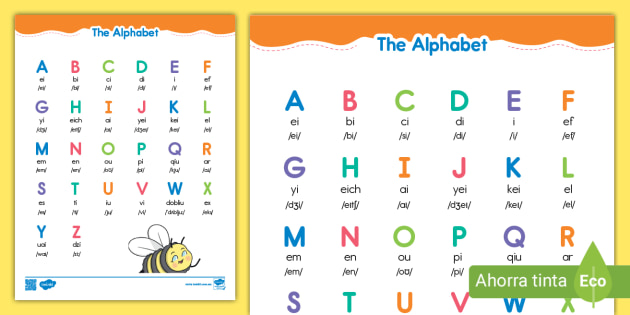 Abecedario en inglés para niños para imprimir