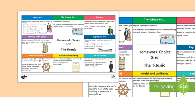 Titanic homework grid picture