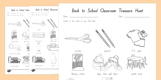 Nz Back To School Year 1 Classroom Treasure Hunt Activity