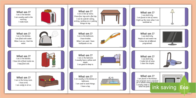 Household Objects Quiz Cards - ESL House Vocabulary - Twinkl