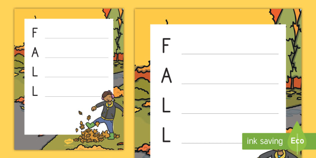 Fall Acrostic Poem Writing Worksheet / Worksheet