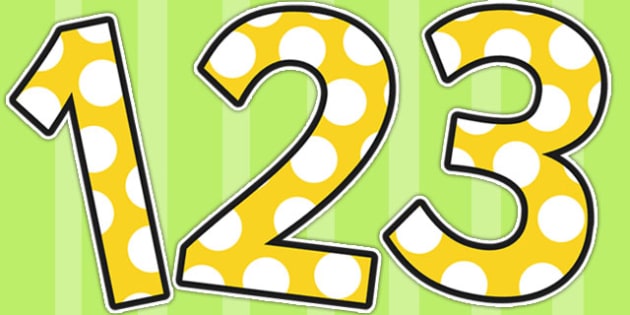 FREE! - 👉 Yellow and White Spots A4 Themed Display Numbers