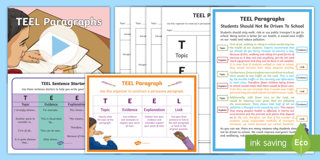 TEEL Paragraphing Resource Pack - topic, evidence, explanation, link