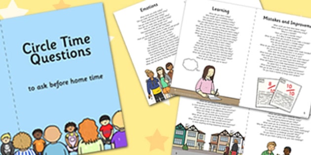 100 Circle Time Questions to Ask Before Home Time Booklet - circle time