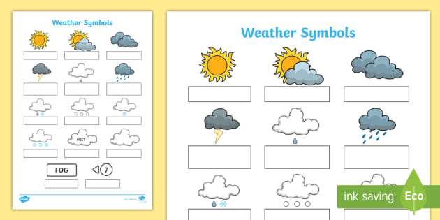 Weather Symbols Worksheet teacher Made 