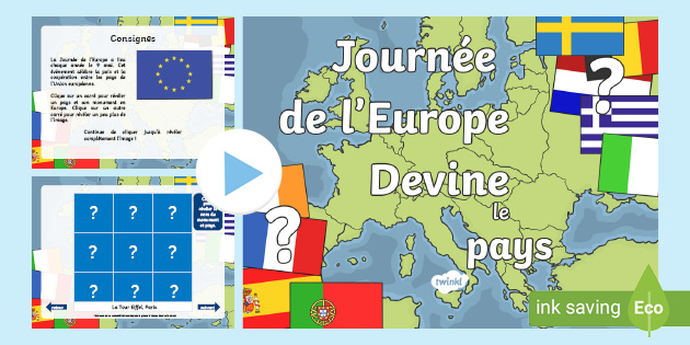 Cartes pour jeu de paires : Les drapeaux de l'Union européenne