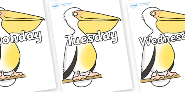 Days of the Week on Pelican to Support Teaching on The Great Pet Sale