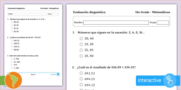 MID TERM QUIZ 5TO MATEMÁTICA PARTE 3 ONLINE online exercise for