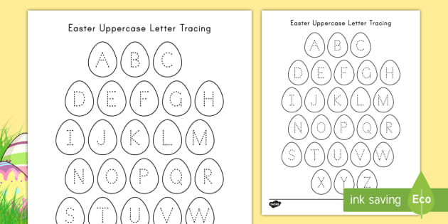 Easter Uppercase Alphabet Tracing Worksheet Worksheet