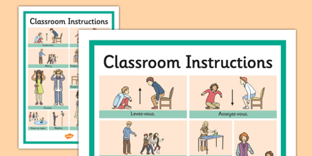 French Classroom Instructions Word Grid (teacher made)