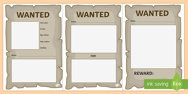 Free Wanted Poster Template Primary Resources Twinkl