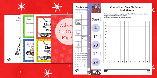 Top Ten LKS2 Christmas Maths Worksheet / Worksheet Pack