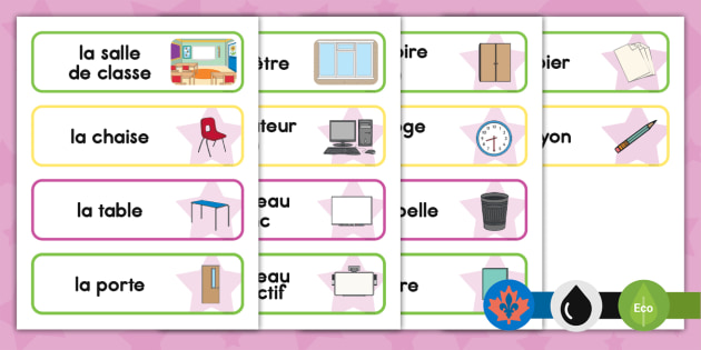 French Classroom Labels for the Primary Classroom