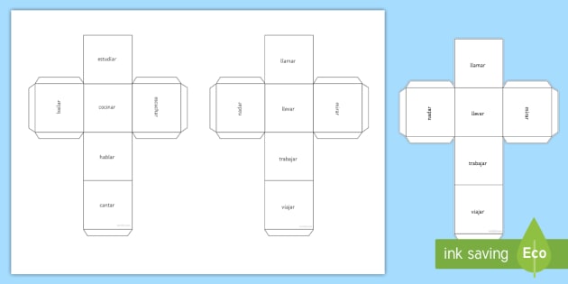Regular Ar Verbs Dice Net Spanish Teacher Made