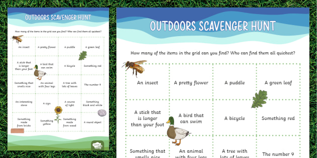 Outdoor Scavenger Hunt - Outdoor Activity | Twinkl Party