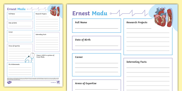 Biography Fact File Template • Twinkl.com.au