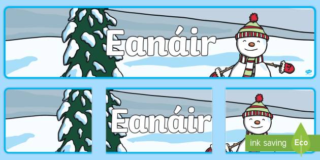 Eanáir Display Banner | January as Gaeilge | Twinkl