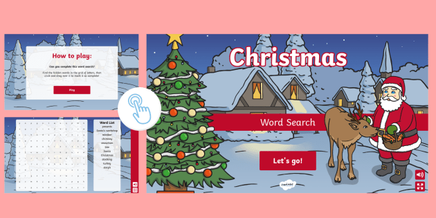 First Level Interactive Christmas Word Search - Twinkl