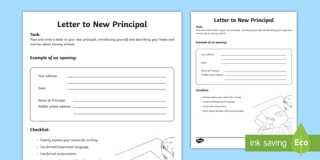 Letter Writing Formal To Principal - Letter