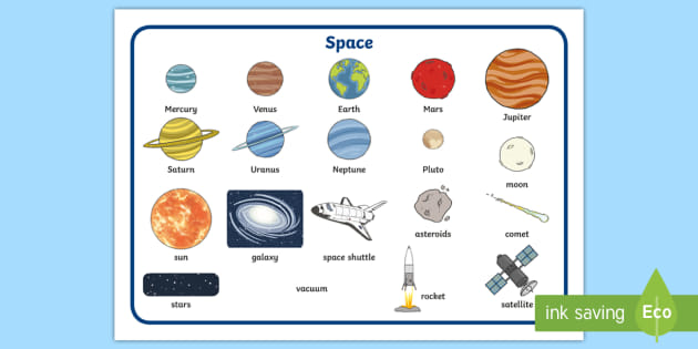 solar system vocabulary list
