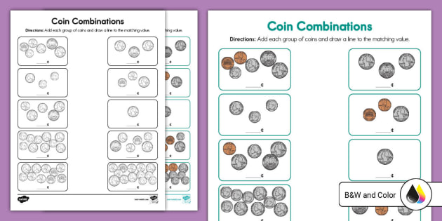 Printable Second Grade Coin Problems Worksheet Twinkl USA