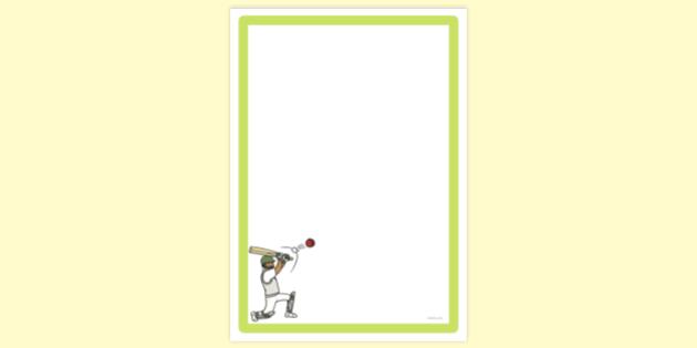 FREE! - Simple Blank Hitting a Ball Page Border | Page Borders