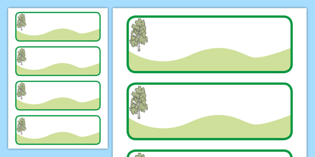 Birch Tree Themed Editable Drawer-Peg-Name Labels (Colourful)