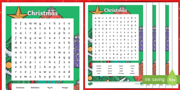 Christmas Word Search Worksheets | Teaching Resources