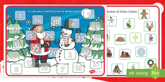 Natale Calendario.Calendario Dell Avvento Di Babbo Natale Attivita