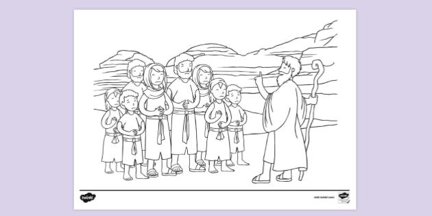 FREE! - Story of Moses Colouring | KS1 Colouring Pages | Twinkl