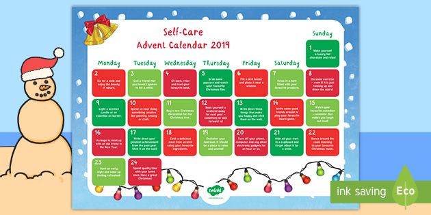 FREE Staff Well being Self Care Advent Calendar 2019 FREE Staff Well being Self Care Advent Calendar 2019