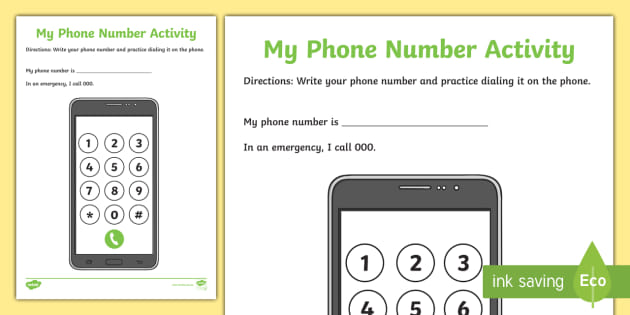 This phone worksheet is a great resource to use in teaching children to rem...