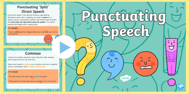 Punctuating Speech PowerPoint (teacher made)