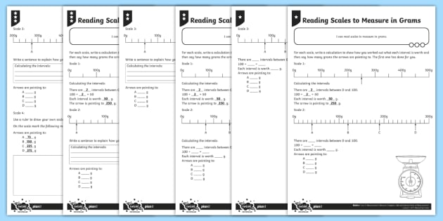 KS2 Maths Reading Scales on a Measuring Jug Differentiated Worksheets