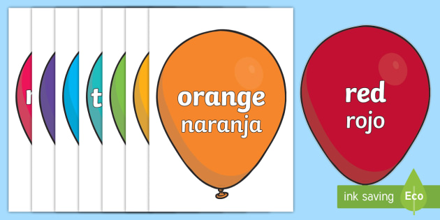 Colors on Balloons Topic Words on Topic Images English/Spanish