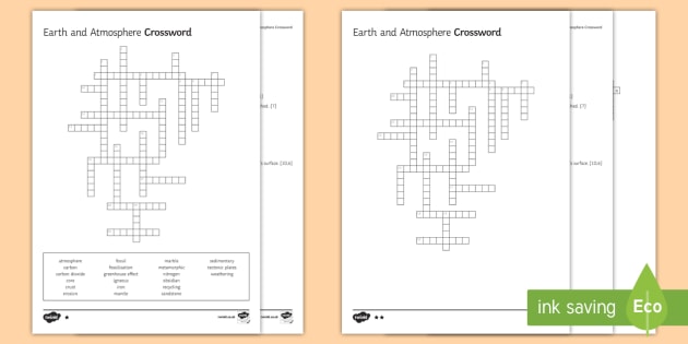 KS3 Earth and Atmosphere Crossword