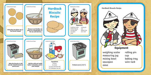 Pirate Themed Hardtack Recipe Cards