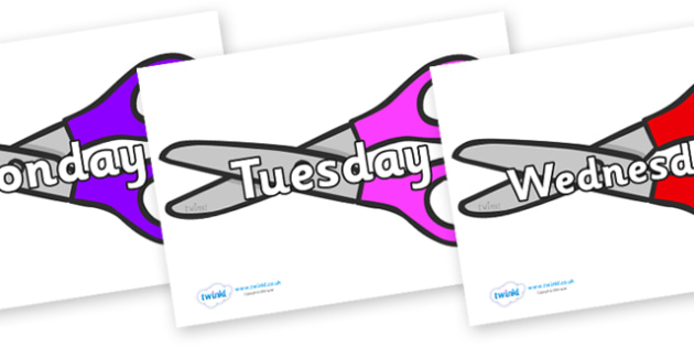 Days of the Week on Scissors