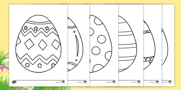 Easter Egg Templates Ks1 Colouring Sheets Teacher Made