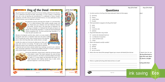 fifth-grade-day-of-the-dead-reading-comprehension-activity