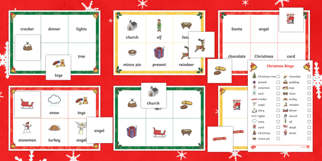 Christmas Bingo Cards Activity - Primary Resource - Twinkl