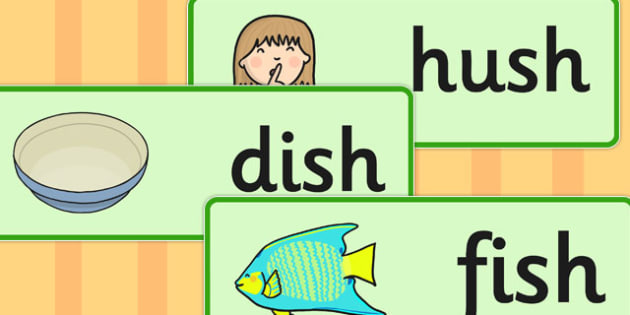 Final 'Sh' Sound Word Cards (teacher made)