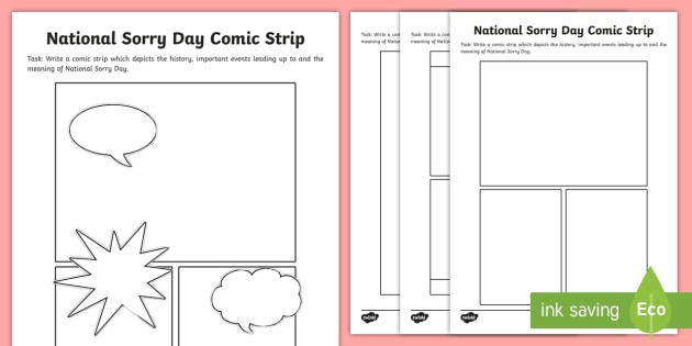 sorry day comic strip activity australian primary resource