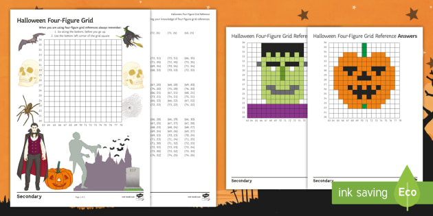 Halloween Four Figure Grid Reference Worksheet Activity Sheet Geography Ks3 Four Halloween Four Figure Grid Reference Worksheet Activity Sheet Geography Ks3 Four