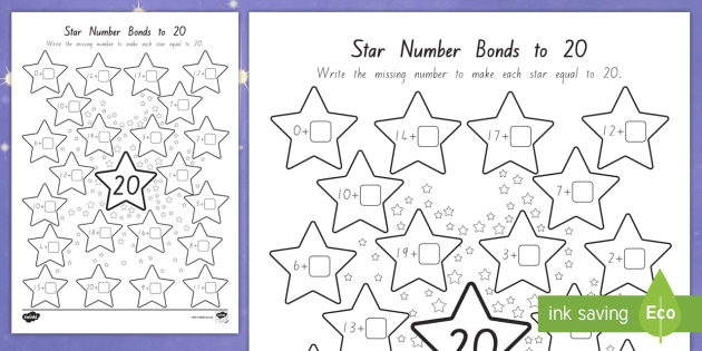 star-number-bonds-to-20-worksheet